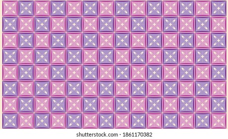 An Vector Illustration of a Floor Tile Pattern in Pink and Blue