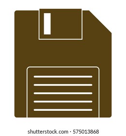Vector Illustration of Floppy in Brown Icon
