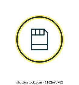 Vector illustration of floppy disk icon line. Beautiful music element also can be used as diskette icon element.