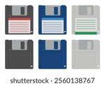 Vector illustration of floppy disks in pixel art