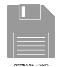 Vector Illustration of Floppy in Grey Icon 
