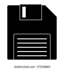Vector Illustration of Floppy Icon in Black
