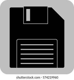 Vector Illustration of Floppy Icon in black