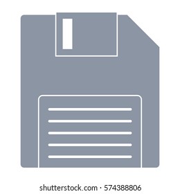 Ilustración vectorial del icono del disquete en gris
