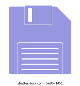 Vector Illustration of Floppy Icon in Purple
