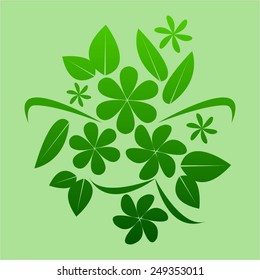 Vector illustration of Flora - green bouquet.