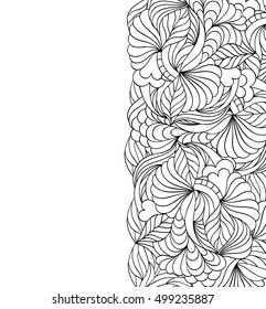 Vector illustration of floral abstract pattern.Coloring page for adult.