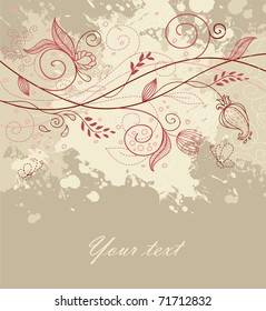 Vector illustration of Floral back with blob
