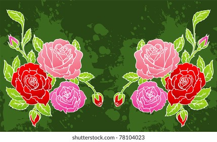 Vector illustration of Floral back with blob