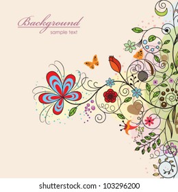Vector illustration of floral background