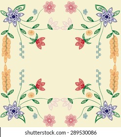 Ilustración vectorial, fondo floral