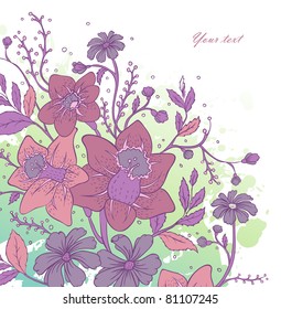 Vector illustration of  Floral background