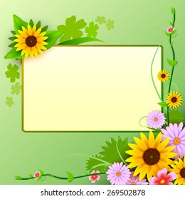 vector illustration of floral background with blank space