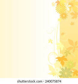 Vector illustration of a floral  background in early autumn