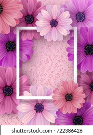 Vector illustration, floral background, frame for custom text
