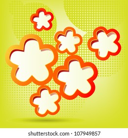 Vector illustration of a floral background in green