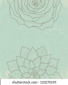 Ilustración vectorial del fondo floral hecho en estilo retro