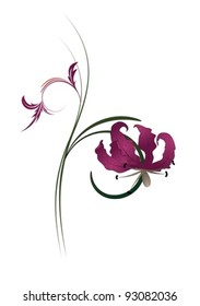 Vector illustration of floral background in white