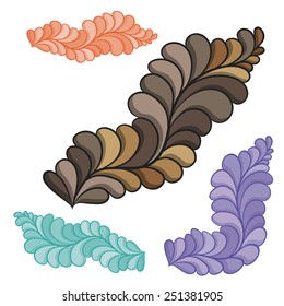 Vector illustration of floral branches on white background. Doodles.