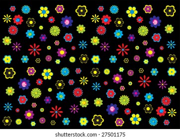 Vector illustration floral colorful pattern