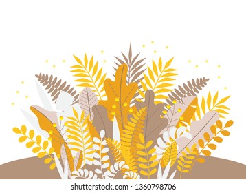 vector illustration of a floral composition colored in autumn palette.