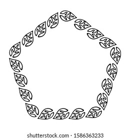 vector illustration of floral curls frame. Rustic style. Hand drawn intricately line. Black stroke. Isolated on white background. Elegant and noble. Best for wedding design. Invitation. 
