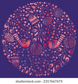 Vector illustration of floral decor