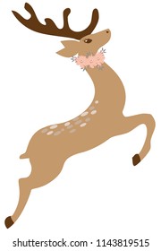 vector illustration of a floral deer silhouette. abstract floral design.