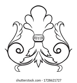 vector illustration of floral design graphic design, icon, art tattoo sketch, decor, symbol, use in print, draw with hand