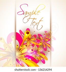 vector illustration of floral design for invitation card