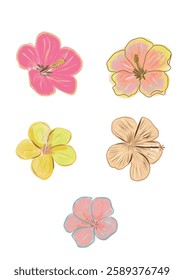 Vector illustration floral flat design. 
