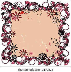 vector illustration with floral frame