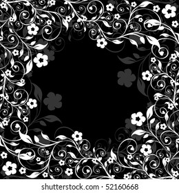 vector illustration of a floral frame