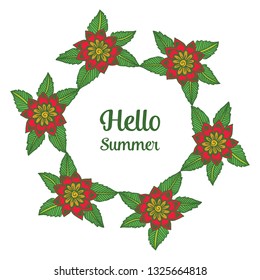 Vector illustration floral frame art with write a invitation romantic hand drawn