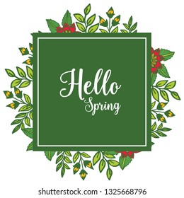Vector illustration floral frame art with write a invitation romantic hand drawn
