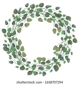 vector illustration, floral frame, background for postcards and greetings, branches with leaves in bright colors