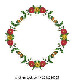 Vector illustration floral frame beauty for write congratulation hand drawn