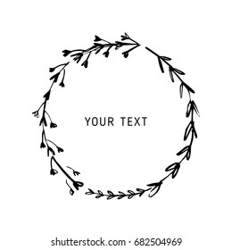 Vector illustration of a floral frame. Can be used as an design element and label.