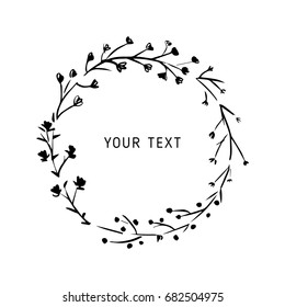 Vector illustration of a floral frame. Can be used as an design element and label.