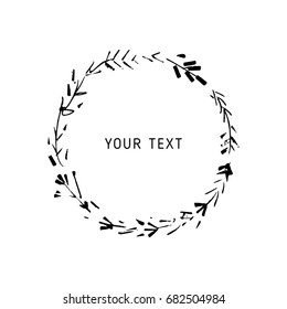 Vector illustration of a floral frame. Can be used as an design element and label.