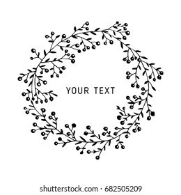 Vector illustration of a floral frame. Can be used as an design element and label.