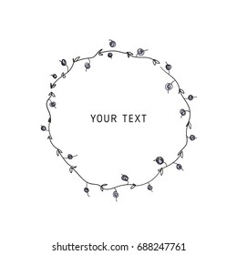 Vector illustration of a floral frame. Can be used as an design element and label.