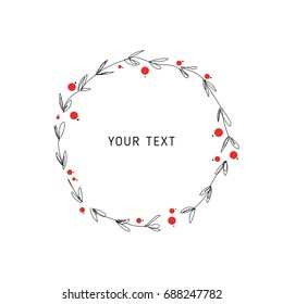 Vector illustration of a floral frame. Can be used as an design element and label.