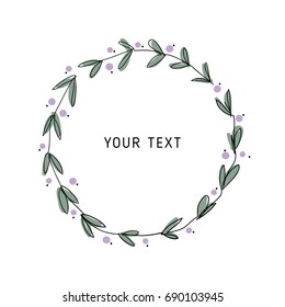 Vector illustration, floral frame. Can be used as an design element and label.