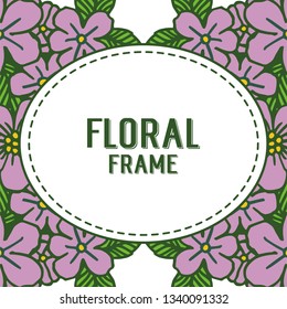 Vector illustration floral frame with decoration purple flowers hand drawn