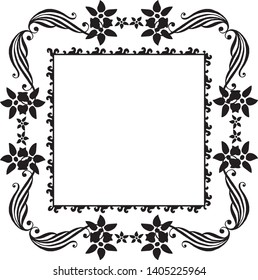Vector illustration floral frame for elegant decoration