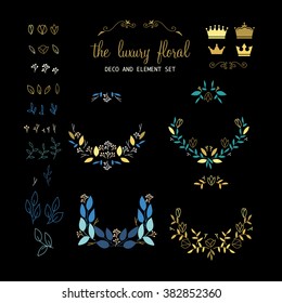 Vector illustration of floral Frame and Element