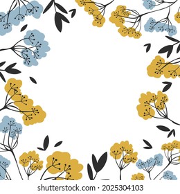 Vector illustration. Floral frame in a flat style for design