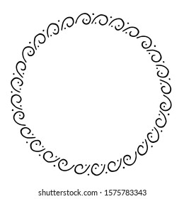 vector illustration of floral frame. Rustic. Hand drawn simple line. Black stroke. Isolated on white background. Elegant and noble. Best for wedding design. Invitation. 