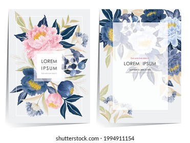 Vector illustration of floral frame set in spring. Design for cards, party invitation, Print, Frame Clip Art and Business Advertisement and Promotion 